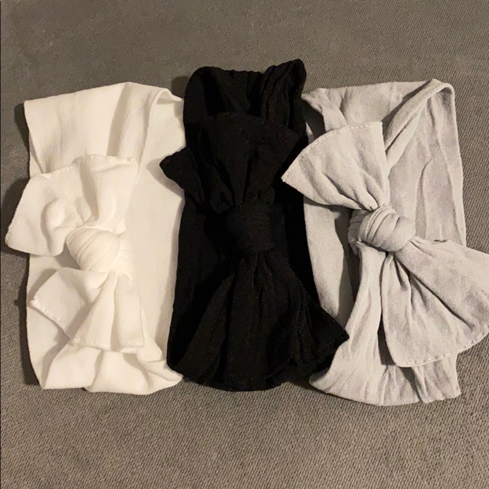 3 baby bling knot headbands - like new